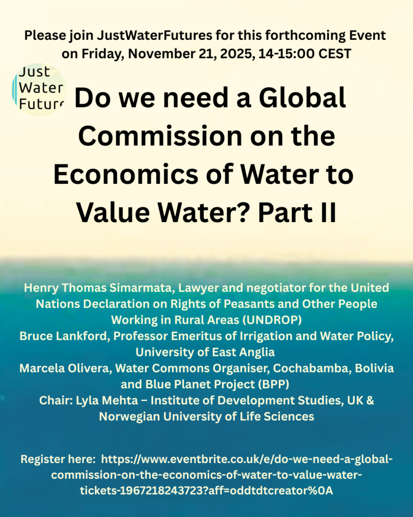 Do we need a Global Commission on the Economics of Water to Value Water? Part II